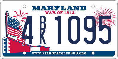 MD license plate 4BK1095