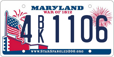 MD license plate 4BK1106