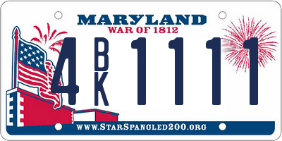 MD license plate 4BK1111