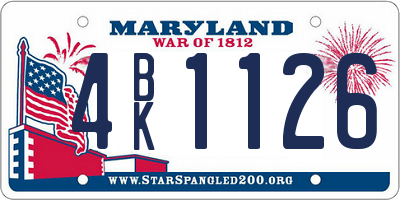 MD license plate 4BK1126