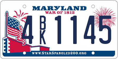 MD license plate 4BK1145