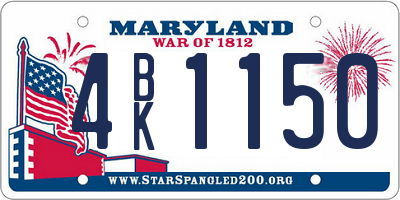 MD license plate 4BK1150