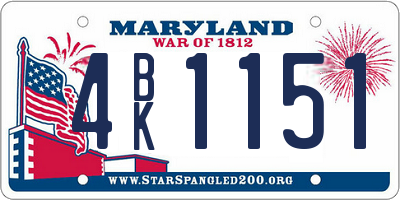 MD license plate 4BK1151