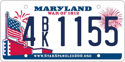 MD license plate 4BK1155