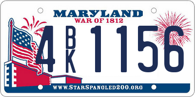 MD license plate 4BK1156
