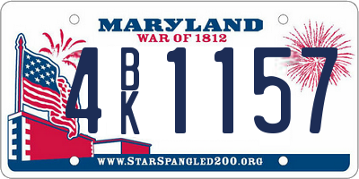 MD license plate 4BK1157