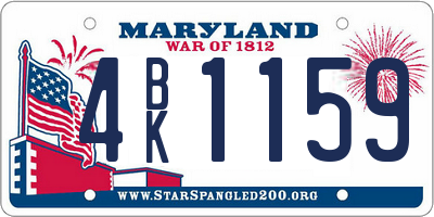 MD license plate 4BK1159