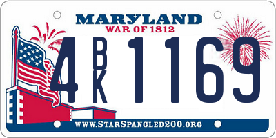 MD license plate 4BK1169