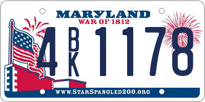 MD license plate 4BK1178
