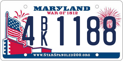 MD license plate 4BK1188