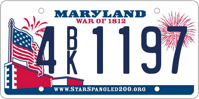 MD license plate 4BK1197