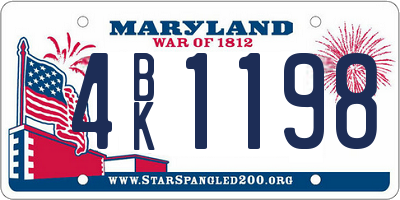 MD license plate 4BK1198