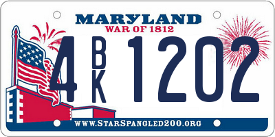 MD license plate 4BK1202