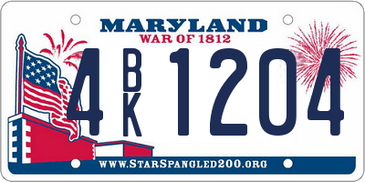 MD license plate 4BK1204