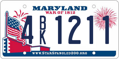 MD license plate 4BK1211