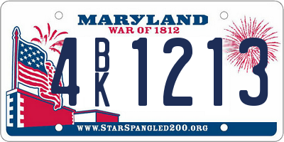 MD license plate 4BK1213