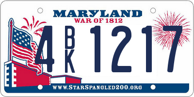 MD license plate 4BK1217