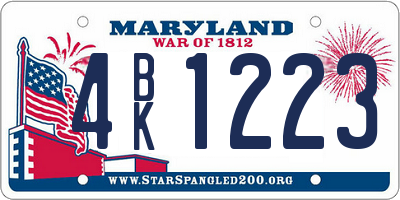 MD license plate 4BK1223