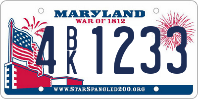 MD license plate 4BK1233
