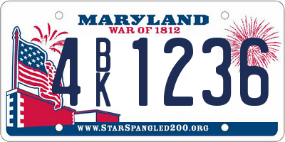 MD license plate 4BK1236