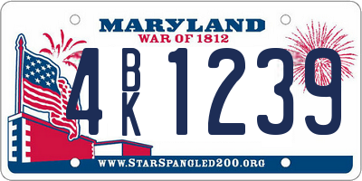 MD license plate 4BK1239