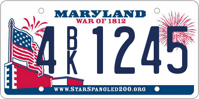 MD license plate 4BK1245