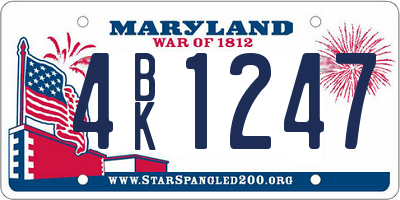MD license plate 4BK1247