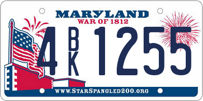 MD license plate 4BK1255