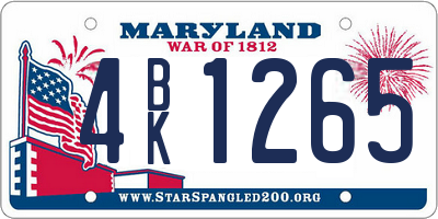 MD license plate 4BK1265