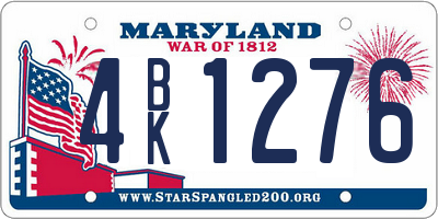 MD license plate 4BK1276