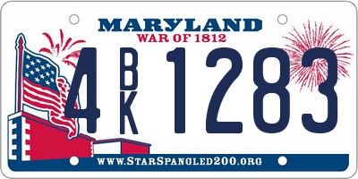 MD license plate 4BK1283