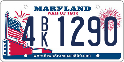 MD license plate 4BK1290