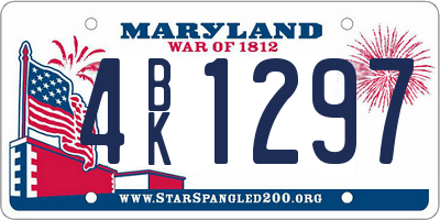MD license plate 4BK1297