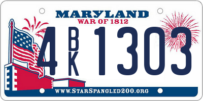 MD license plate 4BK1303