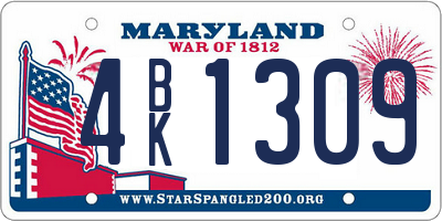MD license plate 4BK1309