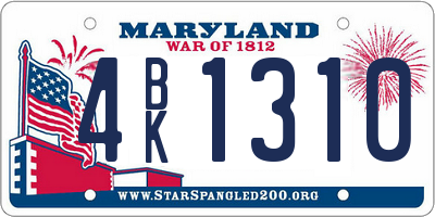 MD license plate 4BK1310