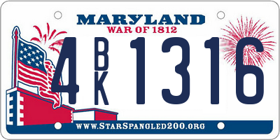 MD license plate 4BK1316