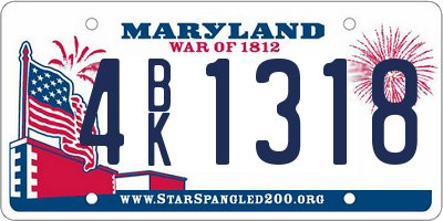MD license plate 4BK1318