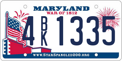 MD license plate 4BK1335