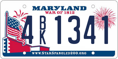 MD license plate 4BK1341