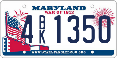 MD license plate 4BK1350