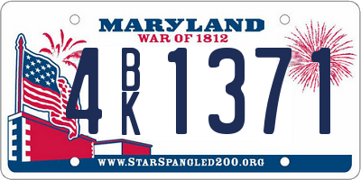 MD license plate 4BK1371