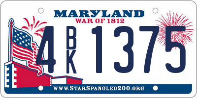 MD license plate 4BK1375