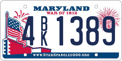 MD license plate 4BK1389