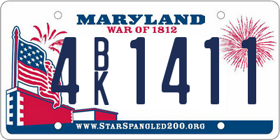 MD license plate 4BK1411