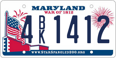 MD license plate 4BK1412