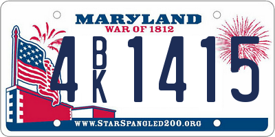 MD license plate 4BK1415