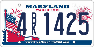 MD license plate 4BK1425