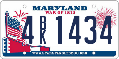 MD license plate 4BK1434