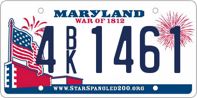 MD license plate 4BK1461
